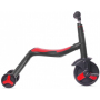 Детский самокат-беговел с музыкой 3 в 1 (самокат, беговел, велосипед) - FL-868 черно-красный