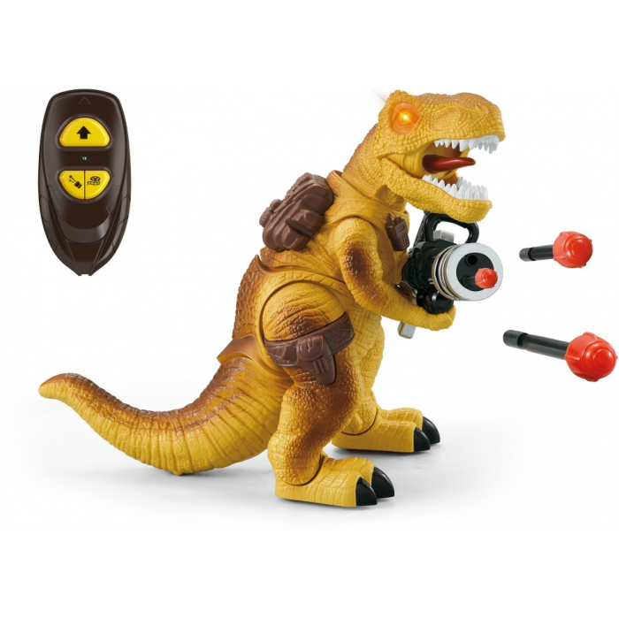 Радиоуправляемый желтый динозавр Ти-Рекс (свет, звук, стреляет пулями) - DT-6036-YELLOW