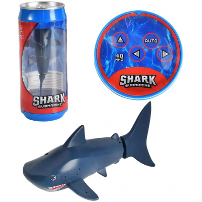 Радиоуправляемая рыбка-акула (синяя, водонепроницаемая в банке) - 3310H-BLUE