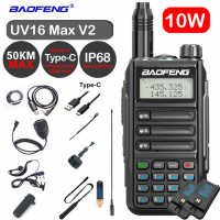 Рация (радиостанция) Baofeng Black UV-16 Pro Max V2 (10W) IP68 Type-C (2 АКБ) - UV-16-PRO-MAX-V2